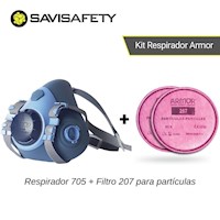 Máscara 705 Armor + Filtro 207 de partículas con carbón activado